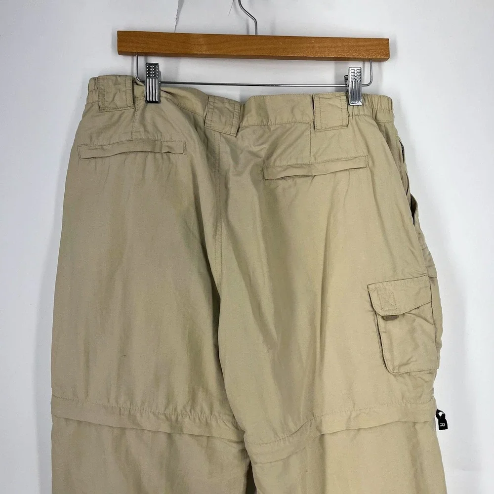 LL Bean Mens Khaki Tan Convertible Zip Off Cargo Hiking Pants Outdoor Size 35 - Picture 5 of 14